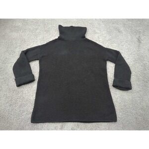Pilcro Sweater Womens M Black Turtleneck Long Sleeve Oversized Ribbed Knit